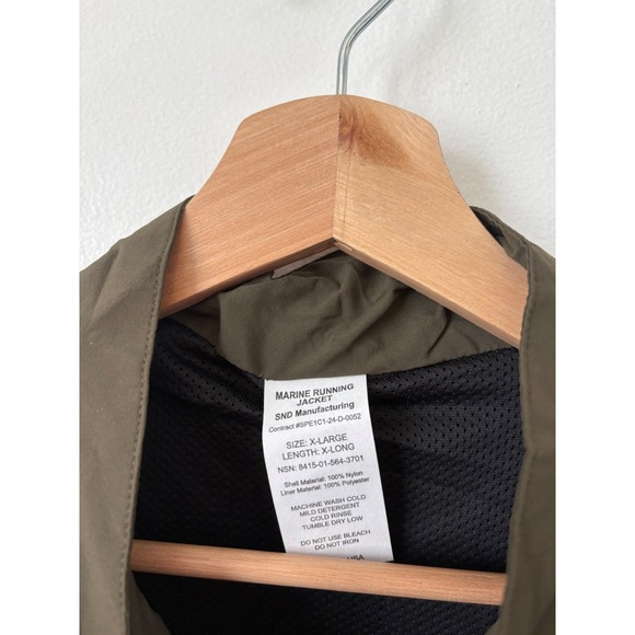 Genuine Marine-Issued Green Running Zip-Up Jacket – XL – X-Long – NWOT - Picture 3 of 4